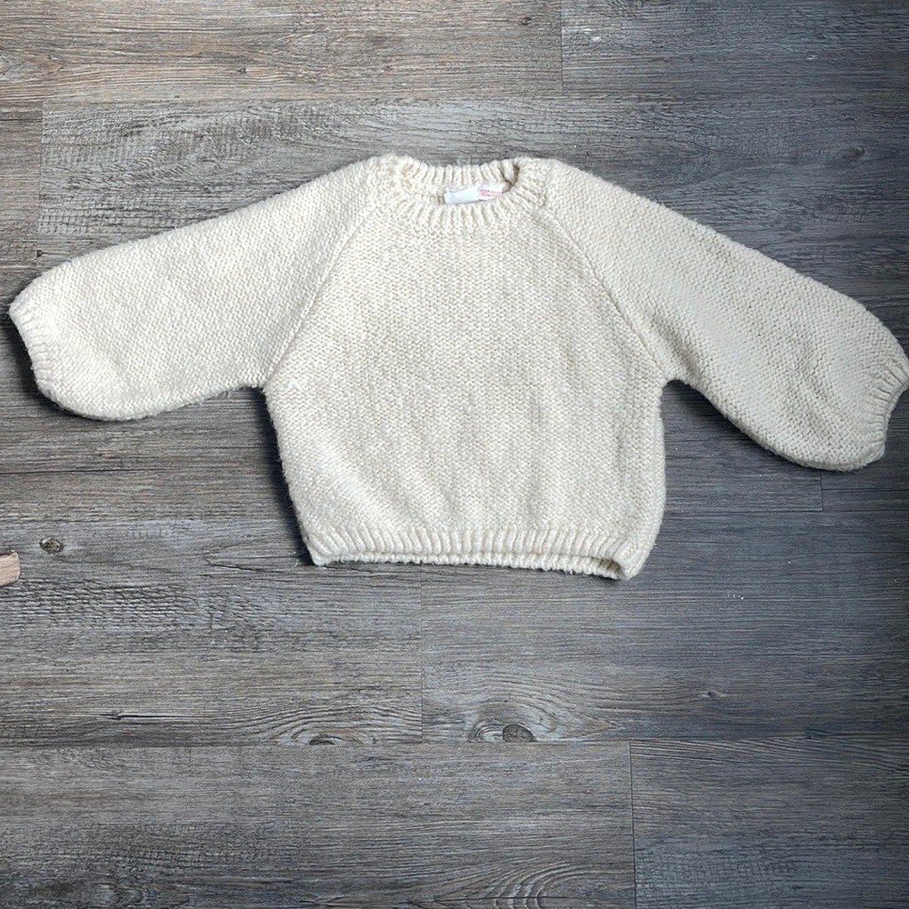 Zara knit sweater with bubble sleeves